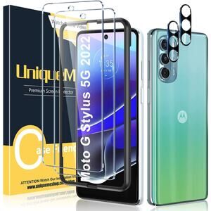 UniqueMe 2+2 Pack Screen Protector Compatible With Motorola moto G Stylus 2022
